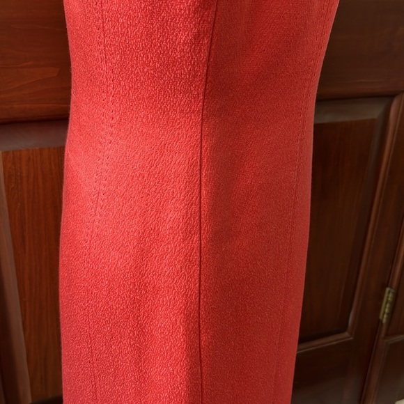 Tory Burch Dress Sleeveless dark coral almost orange flattering sheath Sz 6 - Picture 10 of 16